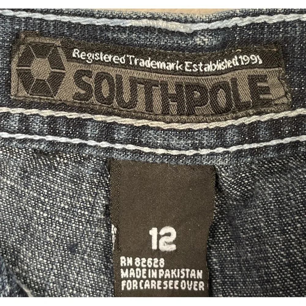 Southpole Boys Jeans Straight Leg Youth 12 Blue Trendy Faded 28x27